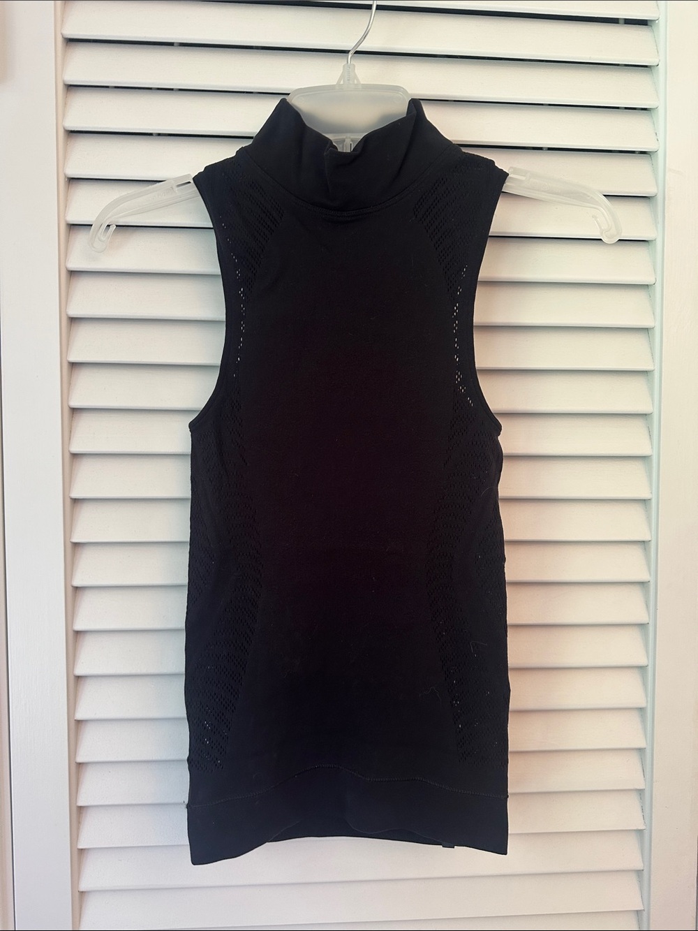 lululemon athletica Black Sleeveless Mock Neck Tank w/ perforated design